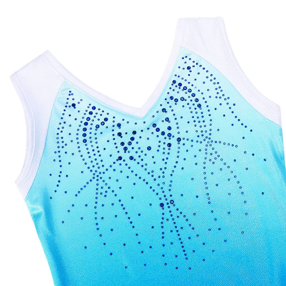 BAOHULU Sleeveless V Collar Girls Leotard Toddler&Youth Child Gymnastics Leotards Bodysuit Acrobatics for Girl Kids Dance Wear