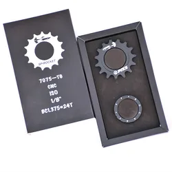 17T Fixed Gear High Quility Bicycle Wheel Cogs Matte Black 7075-T6 Aluminium Alloy Sprocket & Lockring For Fixie Track Bike Hub