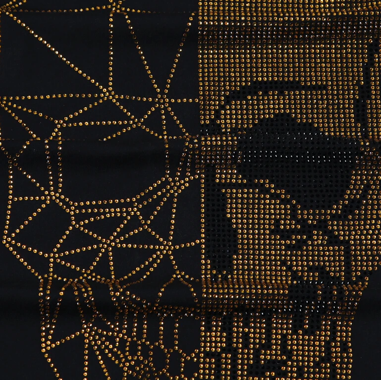 S-6XL Summer Top Mens Skulls Rhinestones Skull Graphic t Shirt Modal Cotton Anime Short Sleeve Slim Tee