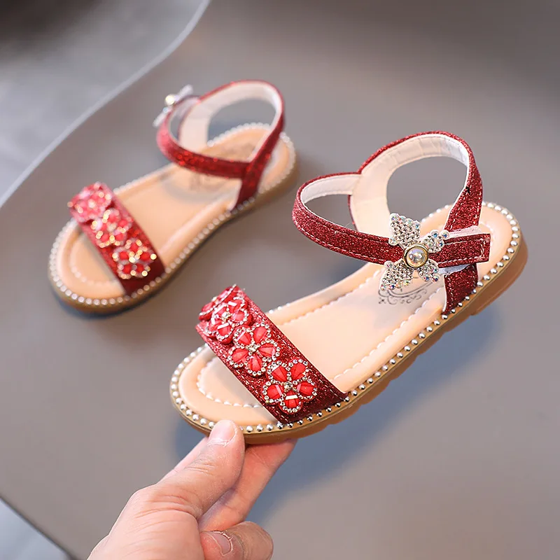 Baby Fashion Flowers Little Girl Summer 2021 Sandals Kid Princess Dress Shoes For Children\'S Beach Shoe 1 3 5 7 8 9 11 12 Years