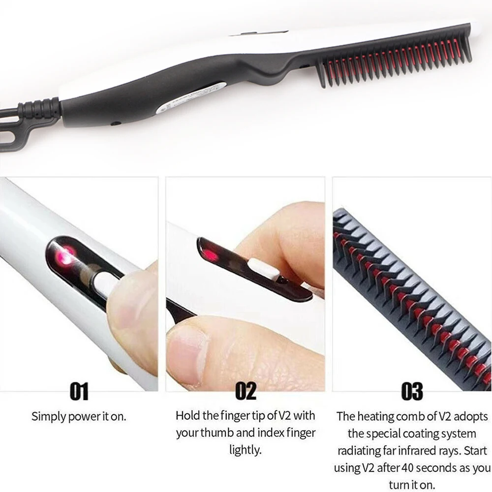 Multifuncional masculino masculino alisador de cabelo pente elétrico ferro mostrar o cabelo boné beleza ferramenta estilo do cabelo barba salão beleza suprimentos