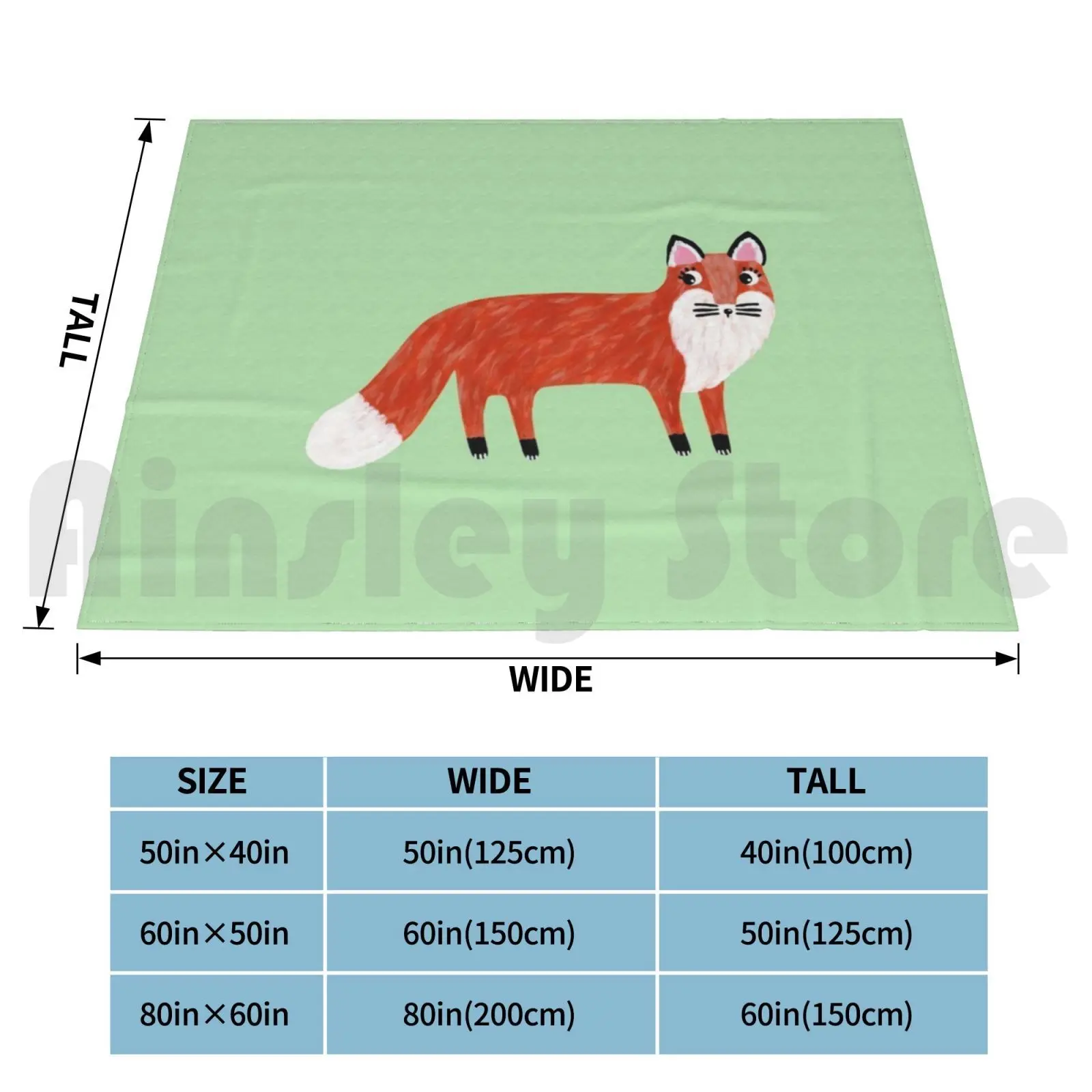 Red Fox Blanket Fashion Custom Fox Painted Red Fox Fox Foxes Fox Home Foxy Fox Illustration Cunning Fox Sly