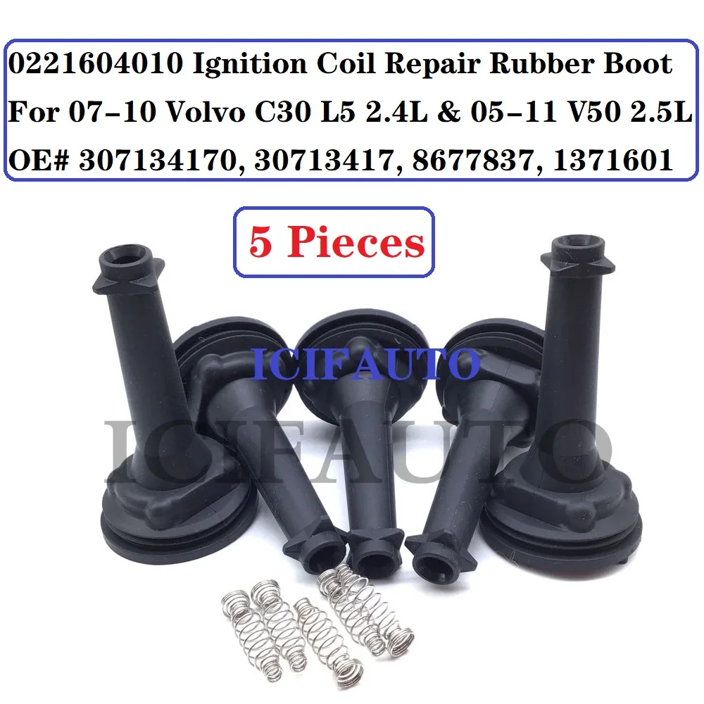 0221604010 Ignition Coil Repair Rubber Boot With Spring For Ford Focus Mondeo Volvo V50 V70 S40 S60 C30 C70 30713417