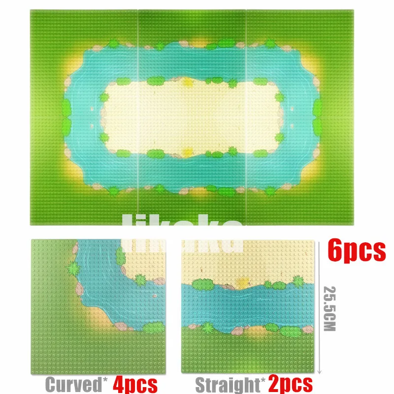 32*32 Dots Road Grondplaten Klassieke Bouwstenen Bouw Speelgoed Stad Straat Bricks Compatibel 32X32 Rivier Placas de Base