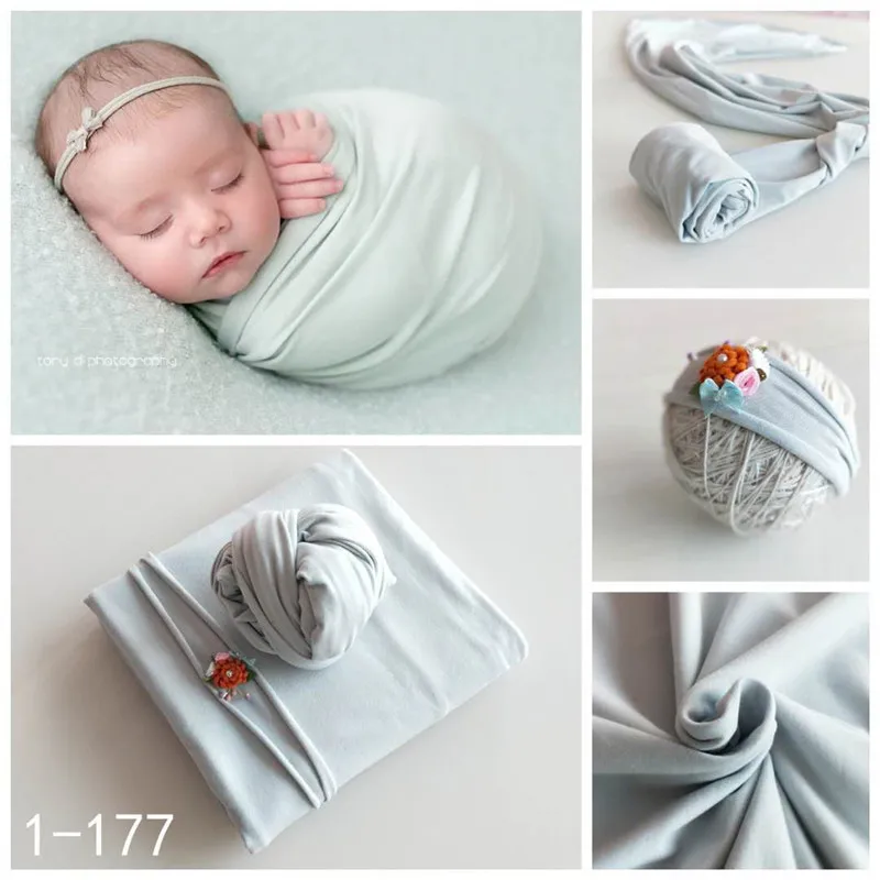 

Baby Photography Blankets Wrapped In Cloth Swaddling And Headwear Infant Headdress Newborn Baby Photography Props Many Colors