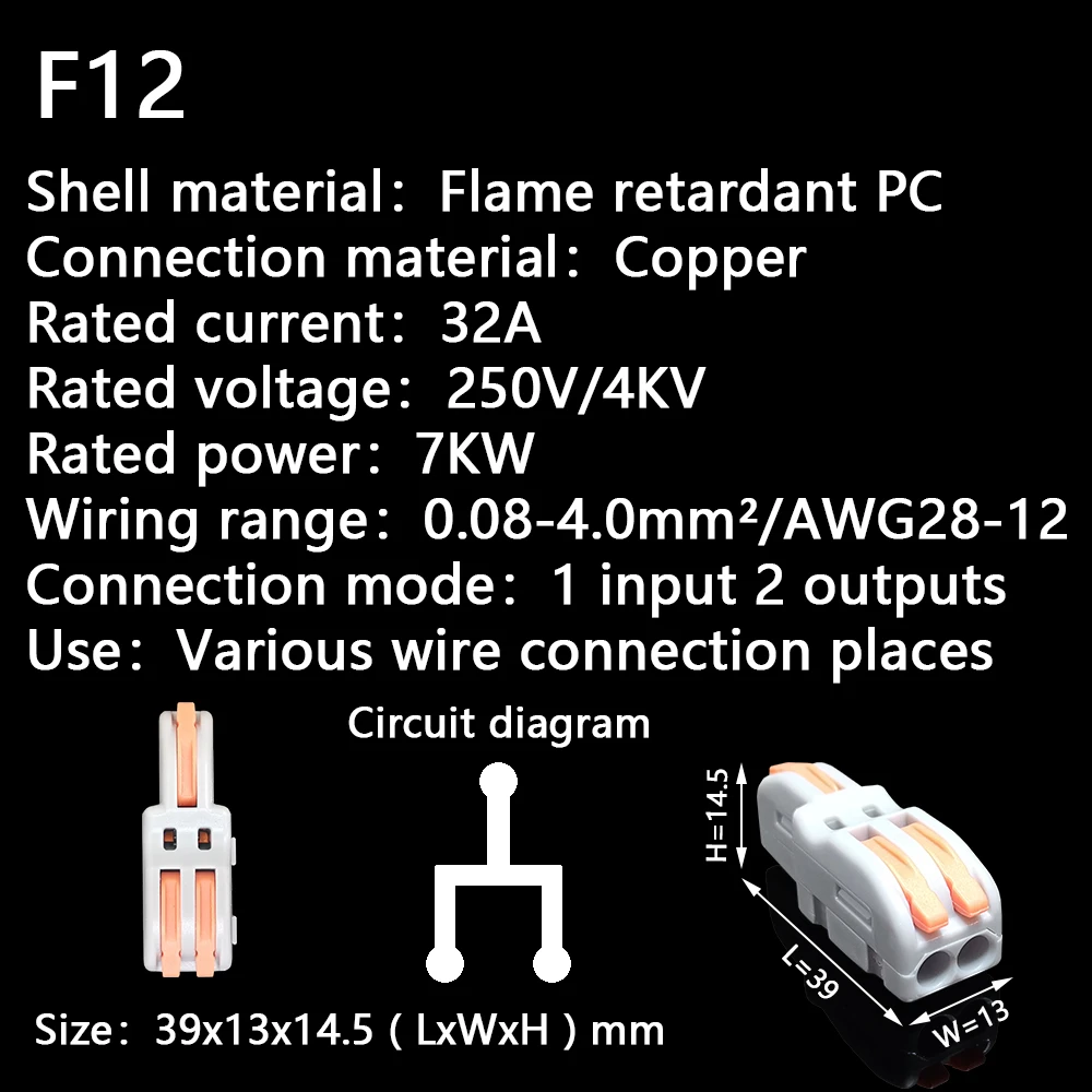 Mini Fast Wire Cable Conectores, Condutor Compacto Universal, Primavera Splicing, Fiação Conector, Push-in Terminal Block, SPL-42, SPL-62-82