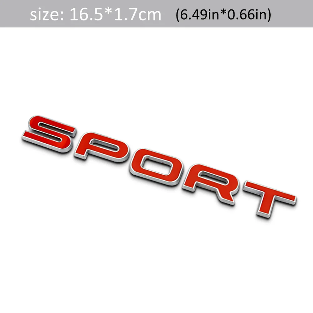 DSYCAR 1Pcs Fashion 3D Metal SPORT Car Side Fender Rear Trunk Emblem Badge Sticker Decals for Land Rover Range Rover Car Styling