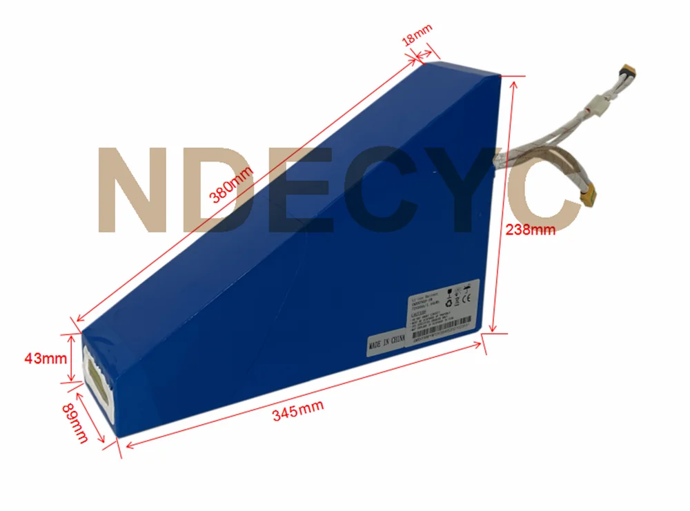 72V 20AH Electric Bike Triangle Lithium Battery Pack, 72V 2000W 45A 50A BMS 3000W 80A BMS Lithium Battery with 72V 5A Charger