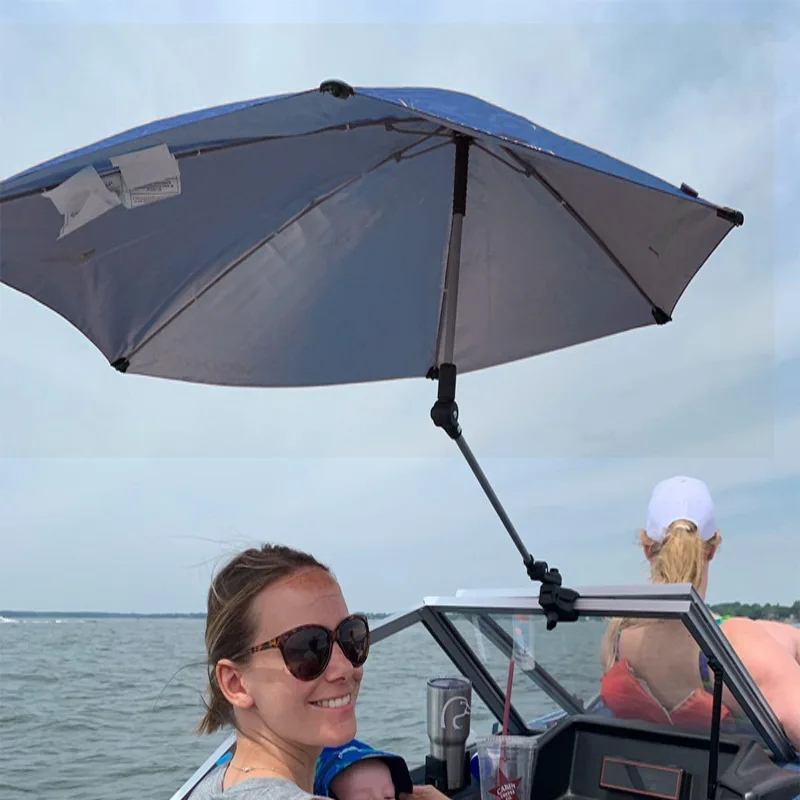 Fishing Chair Umbrella with Clip Outdoor Camping Beach Table Chair Umbrella Rainproof Sunshade Sunscreen Stroller Sun Umbrella