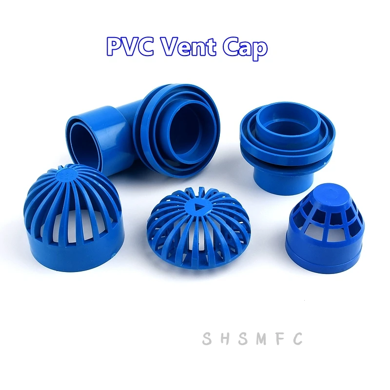 1-10Pcs PVC Blue Vent Cap Fish Tank Permeable Seafood pool Overflow Pipe Cap Fittings Filter Isolation Aquarium Pipe Fittings