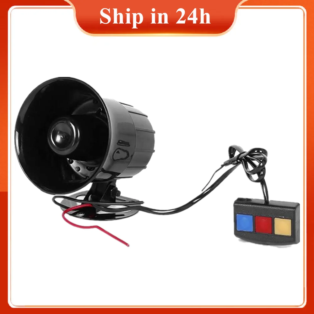 

Practical Motorcycle Car Alarm Siren 3 Tone Horn Loud Speaker Auto Alarm Police Firemen Ambulance 3 Sound Car Horn