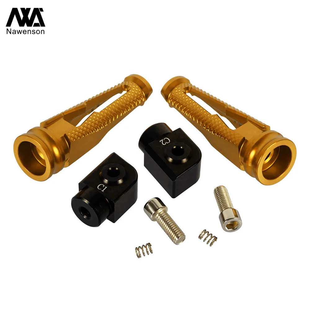 Motorcycle Foot Pegs Pedals CNC Rear Passenger Footpegs for Kawasaki Z900/Z1000/ZX6R/Z800/ZX10R/ER-6N/ER-6F/Z750/Ninja 400