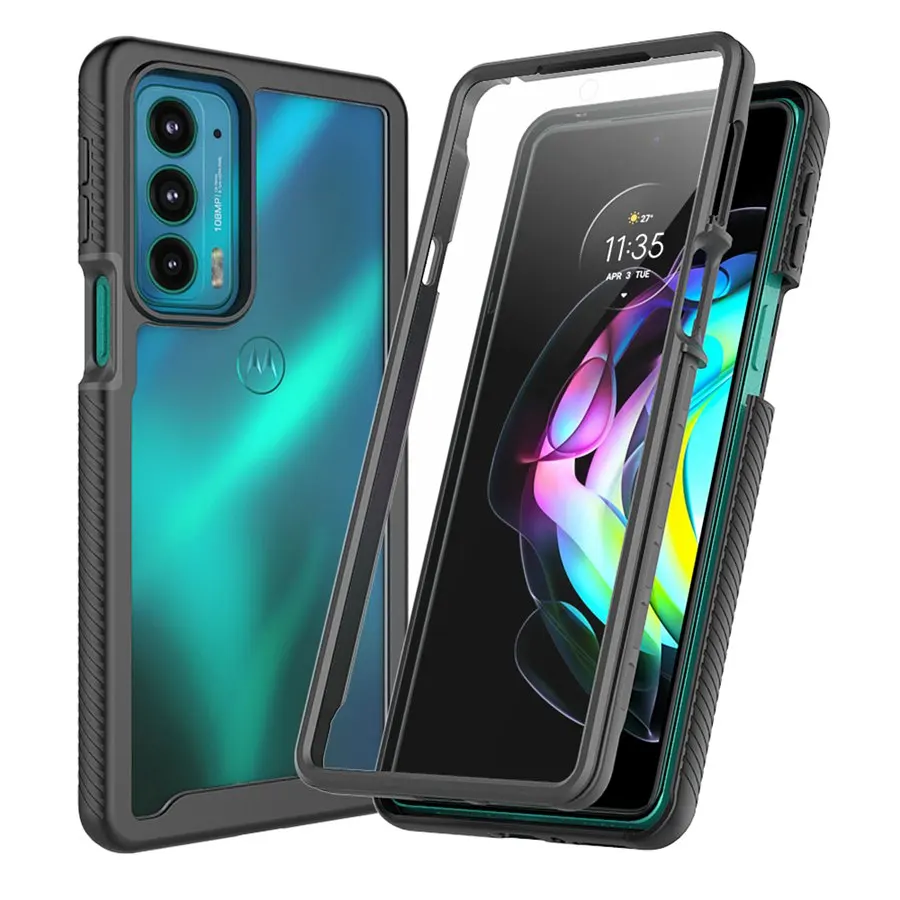 Fit Moto Edge 20 Pro Shockproof Clear Case Built in Screen Protector Full Body Rugged Cover For Moto Edge 20/edge 20 Lite Cases