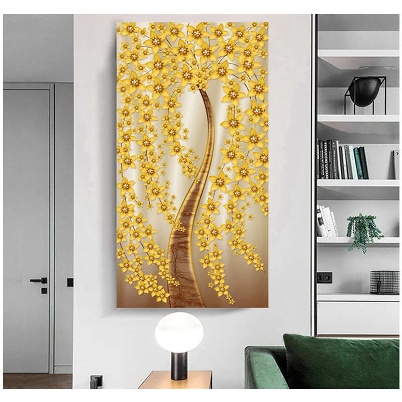 

Full Square round Diamond gold Plants 5D Embroidery Diy Diamond Painting Cross Stitch Rhinestone Colorful wall art decorZP-2896