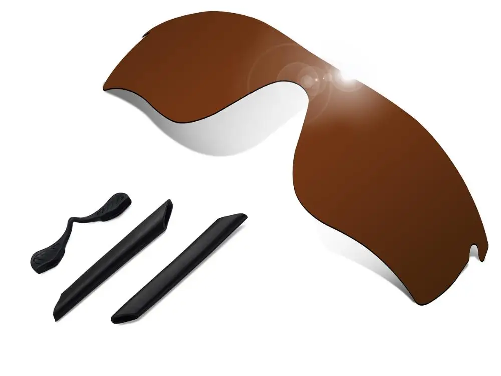 

Glintbay 100% Precise-Fit Brown Replacement Lenses and Black Rubber kit for Oakley RadarLock Path Sunglasses