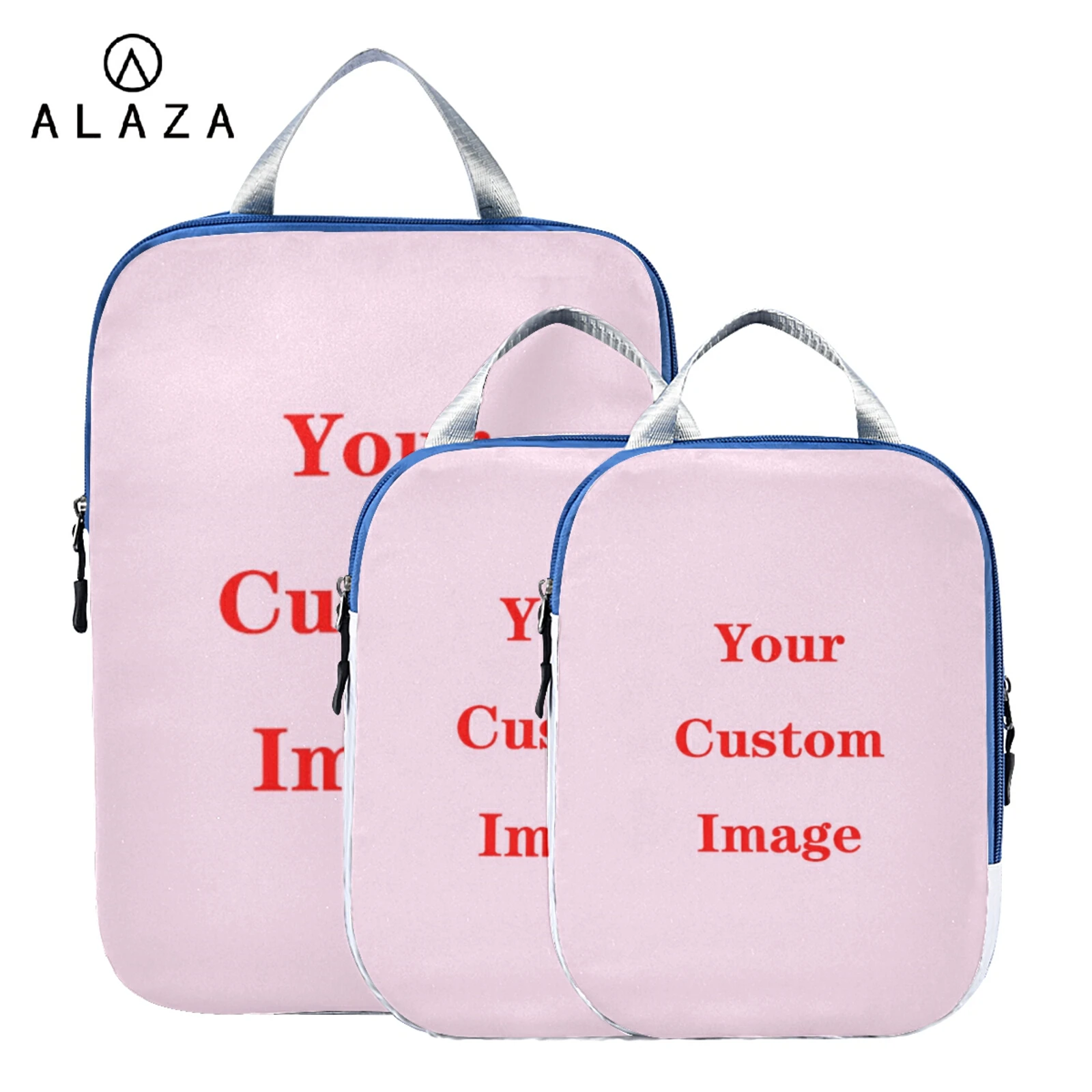 Juego de 3 piezas de almacenamiento para maleta, bolsa organizadora de viaje con patrón personalizado, portátil, para equipaje