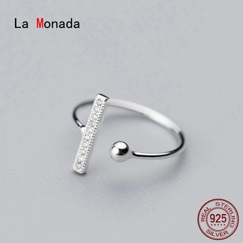 La Monada 45-49mm Little Finger Women Ring 925 Sterling Silver Rings For Women 925 Silver Fine Jewerly Rings Woman Adjustable