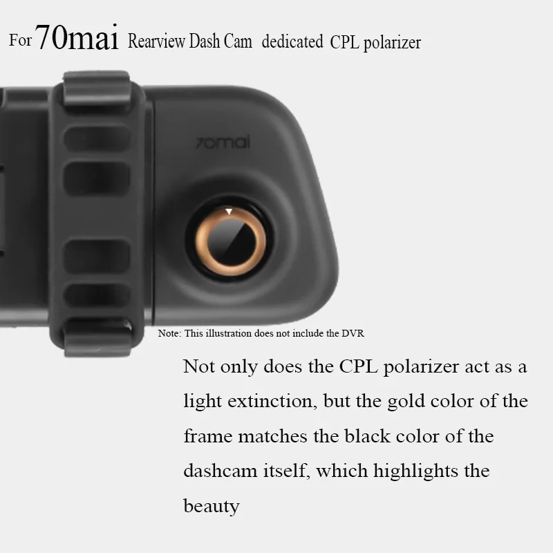 For 70mai rearview mirror car recorder streaming media car DVR special lens polarizer, car millet 70mai car recorder CPL filter