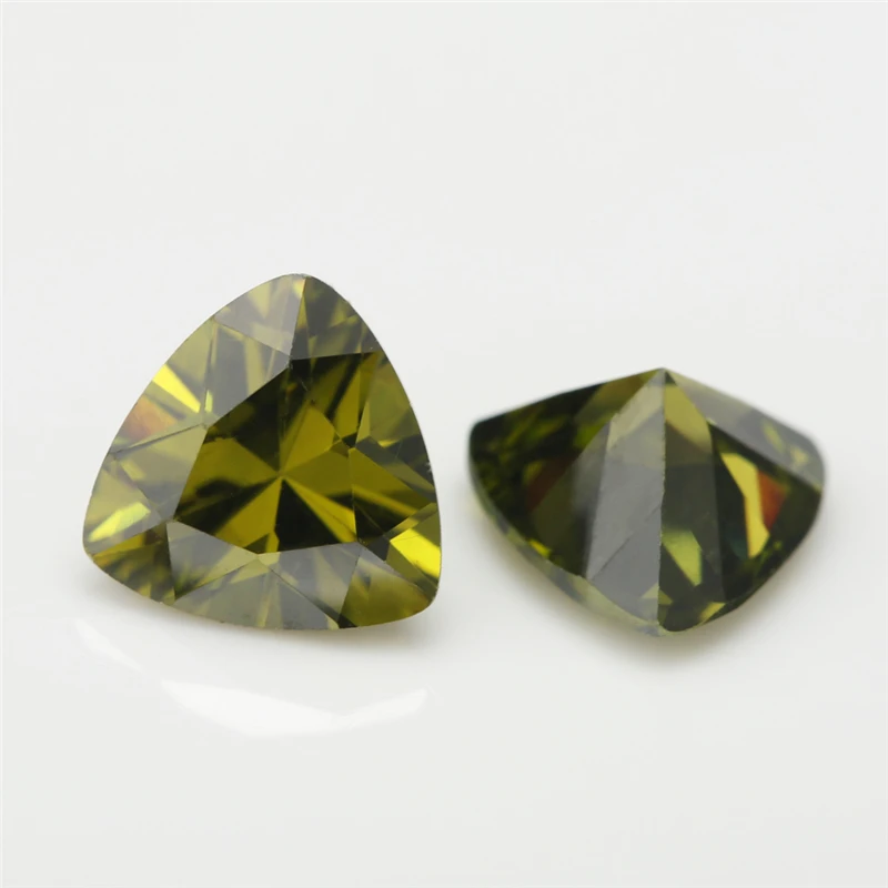 Size 3x3~10x10mm Trillion Cut 5A Loose CZ Stone White Garnet Violet Olive Cubic Zircinia Synthetic Gems For Jewelry