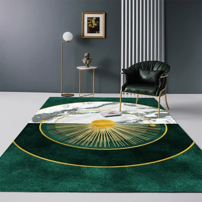 Dark Green Carpet for Living Room and Bedroom, Full of Modern Floor Mat, Affordable Luxury, Nordic Simple Fashion, Sofa