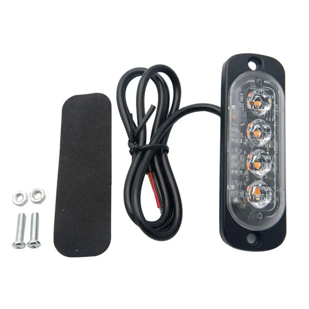 4LED Car Strobe Warning Light Grill Flashing Breakdown Emergency Light Car Truck Trailer Beacon Lamp LED Side Light For Cars