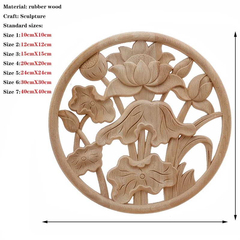 RUNBAZEF  Onlay Wood Applique Decal Corner Home Cabinet Window Unpainted Antique Modern Ornamental European Decoration Wooden