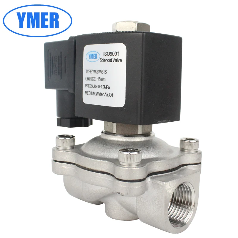 Wholesale 1/2inch DN15 3/4inch DN20 1inch DN25 Stainless Steel Normally closed  AC220V DC24V solenoid valve For Water