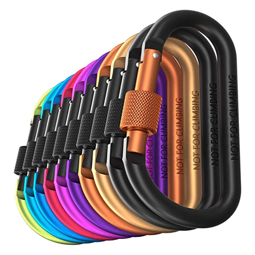 1pcs Carabiner D-Ring Nut Button Aluminum Alloy High Strength Keychains Clip,Excellent for Securing Pets-Outdoor,Camping,Hiking