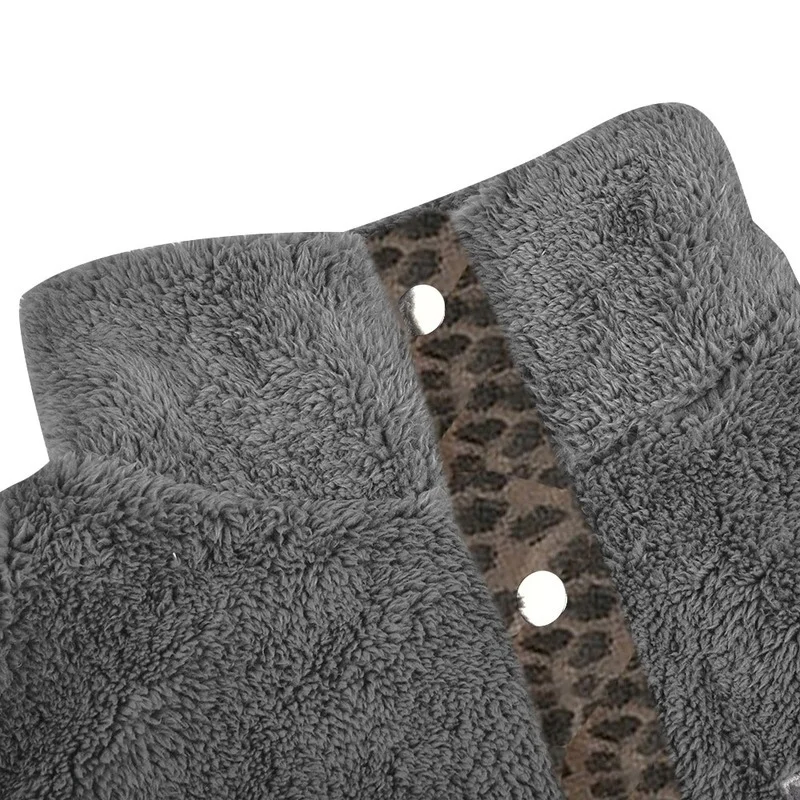 Autumn Outwear Female Faux Fur Leopard Print Hooded Jacket Warm Teddy Suede Sweatshirts Sexy Long Sleeve Tops Casual Winter Coat