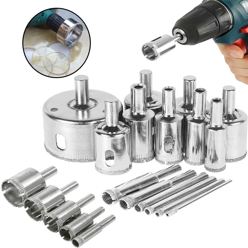 High quality 1P 3-100mm glass core hole saw Diamondes Drill Bits Use for Glass Tile Marble Granite Electric power drilling tools