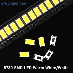 Lumière blanche chaude SMD 100 200 LED 5630/5730 diodes (0.5 ~ 6500 V), 5730-5630 pièces, 5730-CW/WW 3.2 W-150Ma Liqu55strada 3.4 K