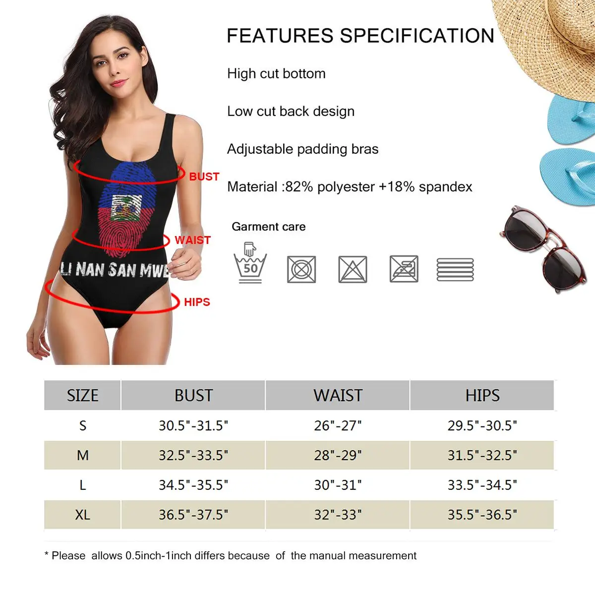 Haiti Li Nan San Mwen - Fingerprint With Haitian Flag Exotic Bikinis Women Swimsuit Low Waist elastic Women honeymoon Beach wear