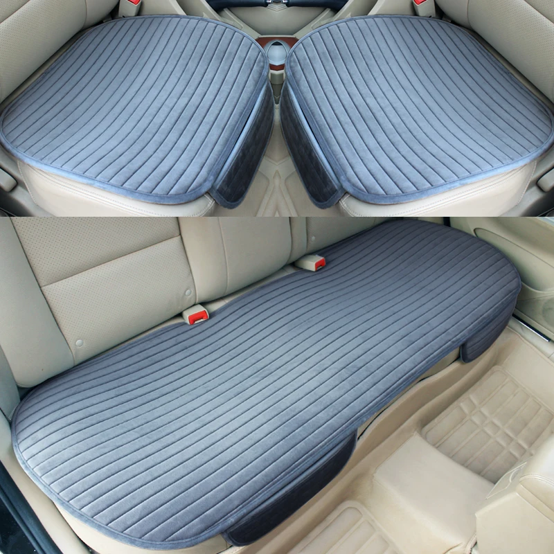 Car Seat Cover Front Rear Flocking Cloth Cushion Non Slide Auto Accessories Universa Seat Protector Mat Pad Keep Warm in Winter