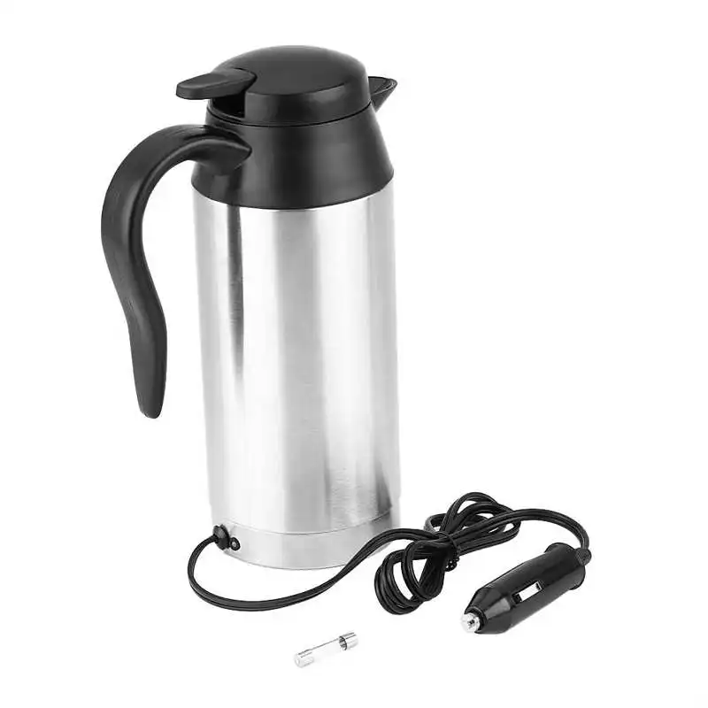 304 Stainless Steel Electric Kettle 750ml 12V Car Electric Water Kettles Portable Travel Water Boiler Coffee Milk Heated Teapot