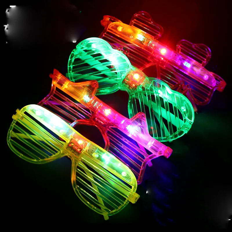 Wholesale - 15.4*5.6cm AL320 square shutters glow glasses LED Funny Glasses Flashing Party Glasses Christmas Halloween