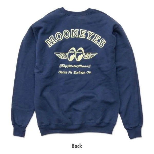 Hoodies for Men Women Fly with Mooneyes Aime Sweatshirt Loose Navy Blue Streetwear Hoodies Mooneyes Casual Autumn Winter