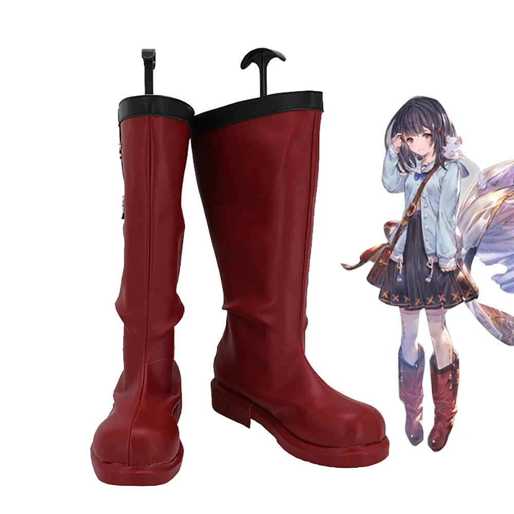 

GBF Vikala Shoes Cosplay Granblue Fantasy Vikala Cosplay Boots Red Shoes Custom Made