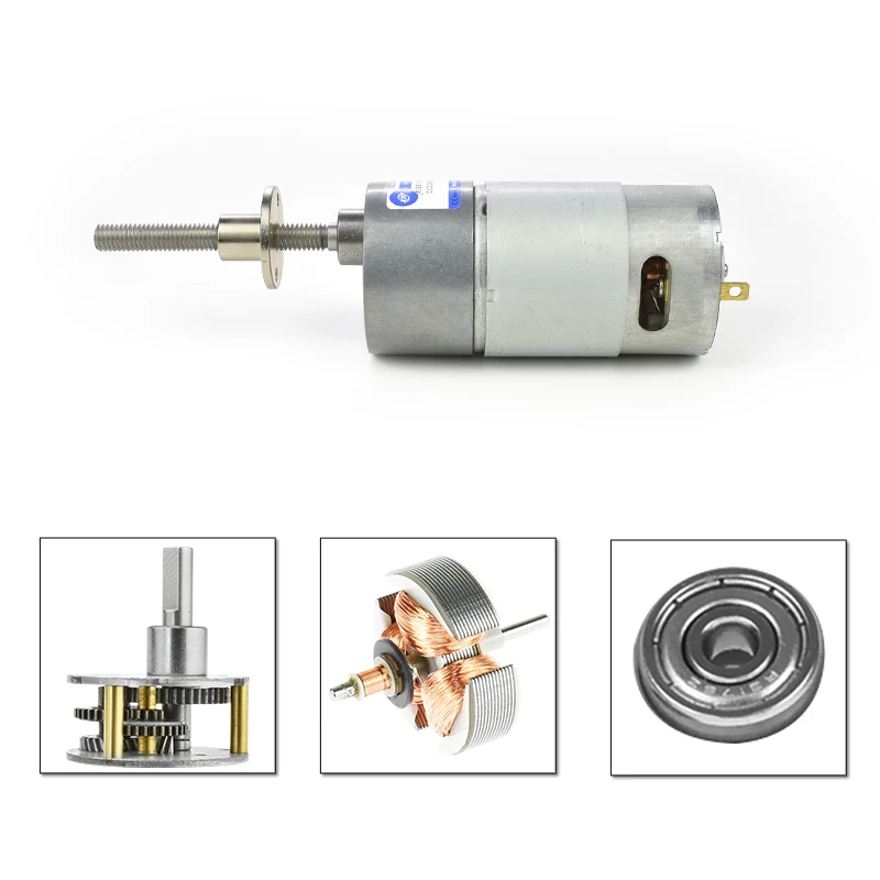 JGB37-545 Micro DC zwalnianie niskoobrotowy silnik z regulacją prędkości DC 12V 24V 7-960 obr./min silnik elektryczny z metalową przekładnią długa śruba