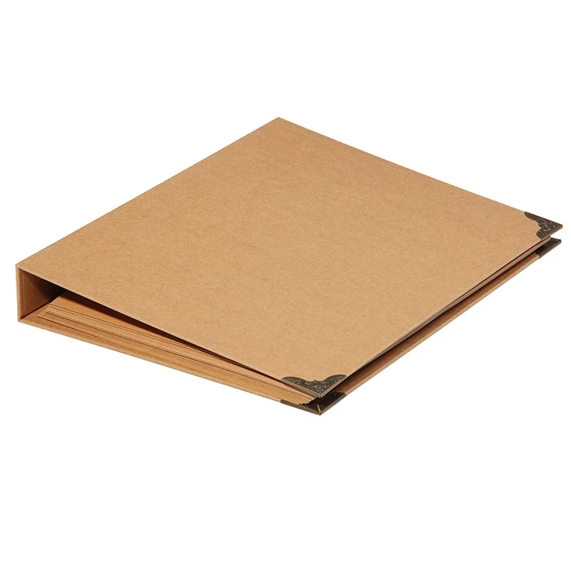 A4 Size 60 Pages Kraft Paper Sheets Card Blank Photocard Binder Wedding Album DIY Vintage Photo foto Scrapbook Photo Album