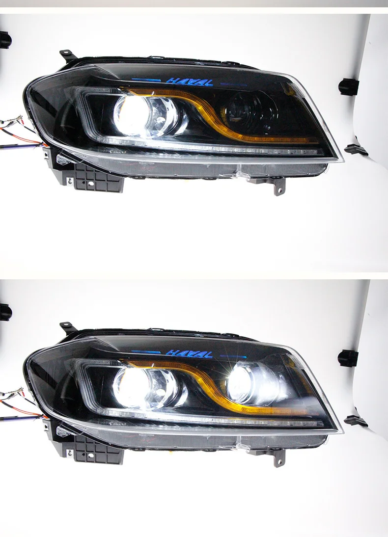 eOsuns HID LED headlight assembly angel eye daytime running light with turn signal for Haval H6