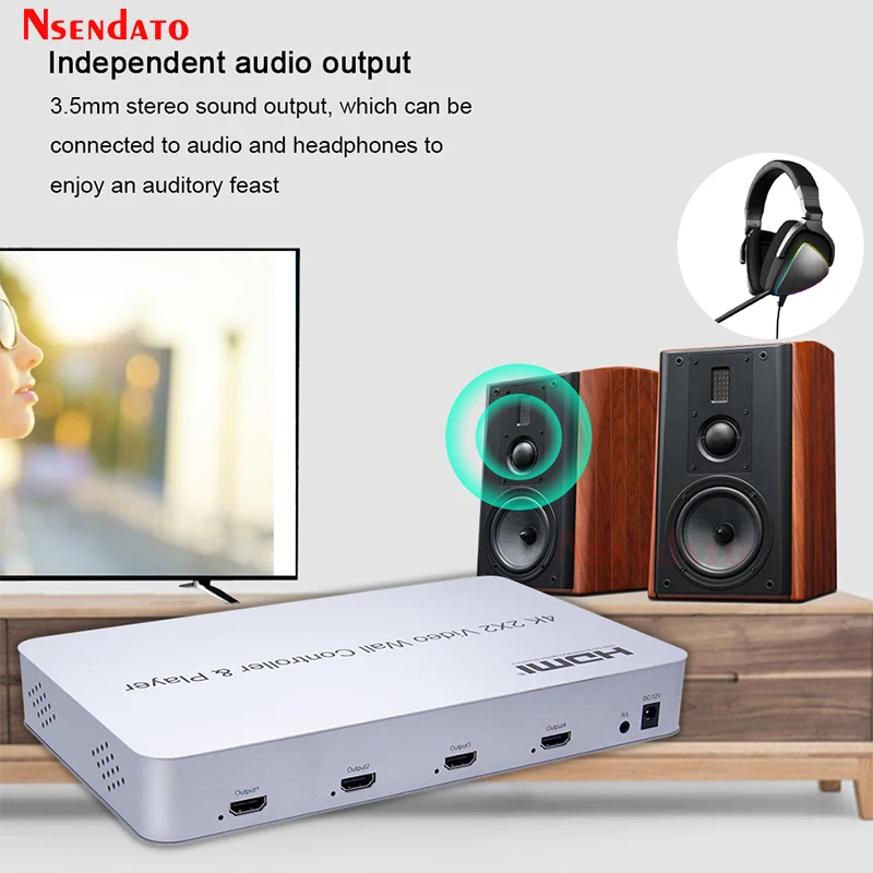 4k 30hz 2x2 hdmi vídeo parede controlador jogador tela de costura processador splicer 1x2 1x4 1x3 2x1 3x1 4x1 hdmi tv vídeo splicer