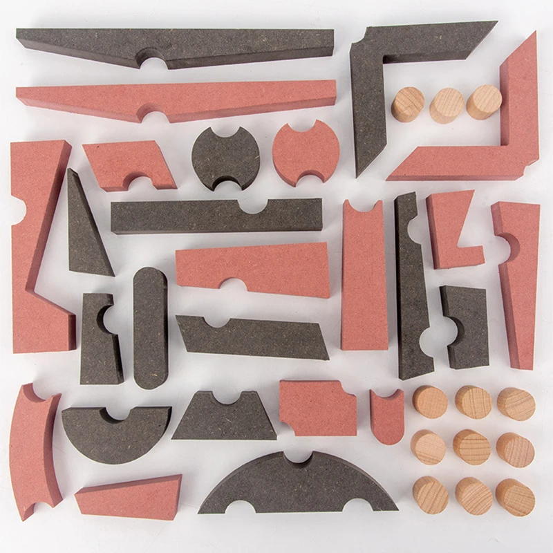 38Pcs Grote Onregelmatige Houten Bouwstenen Kinderen Speelgoed Set Bouw Speelgoed Baby Educatief Speelgoed Voor Kinderen Balancing Bricks