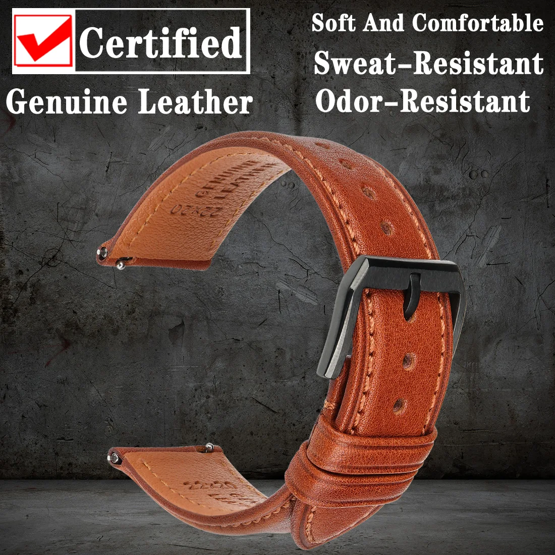 Quick Release Leather Watch Bands Watch Accessories For SEIKO Samsung Galaxy Watch Strap Active2/3 Watch Bracelet