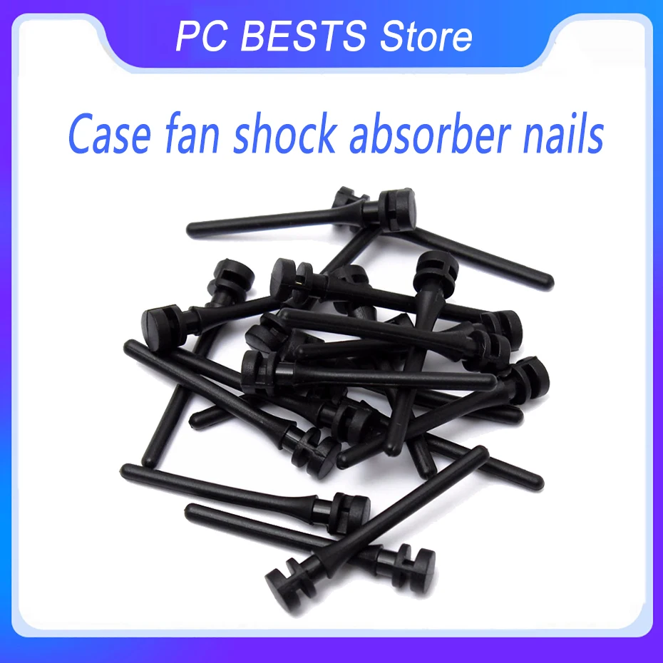 Case fan shock absorber nails Hand pull rubber nail Fan screw-free silicone elastic shockproof fixed plastic nail 20PCS