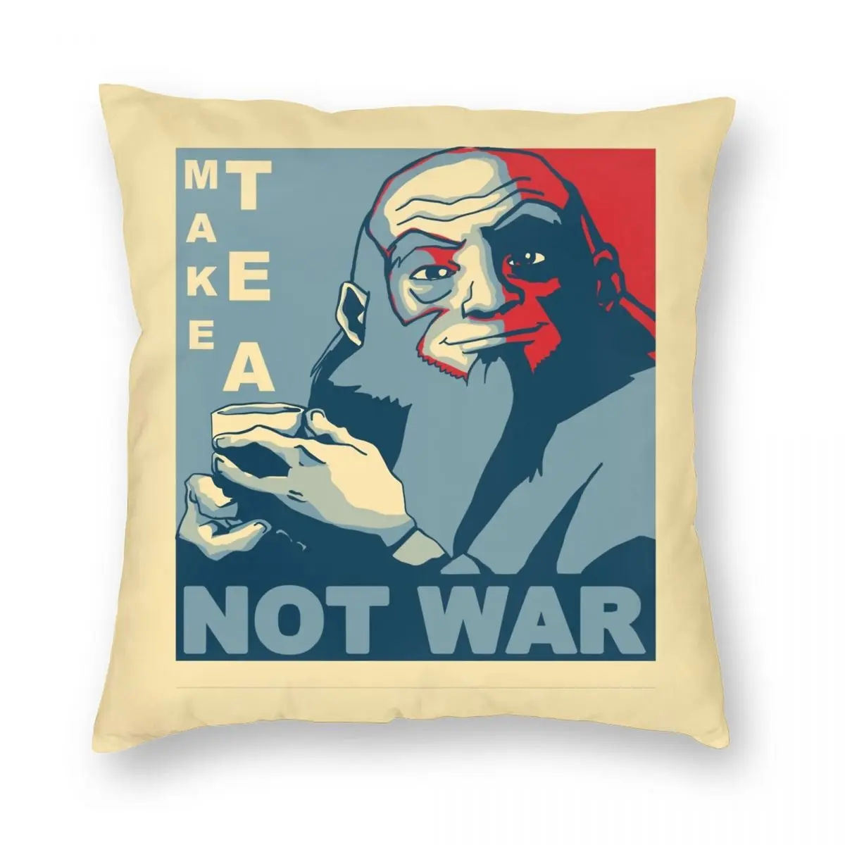 Iroh Make Tea Not War Pillowcase Polyester Linen Velvet Printed Zip Decorative Pillow Case Home Cushion Cover 45x45