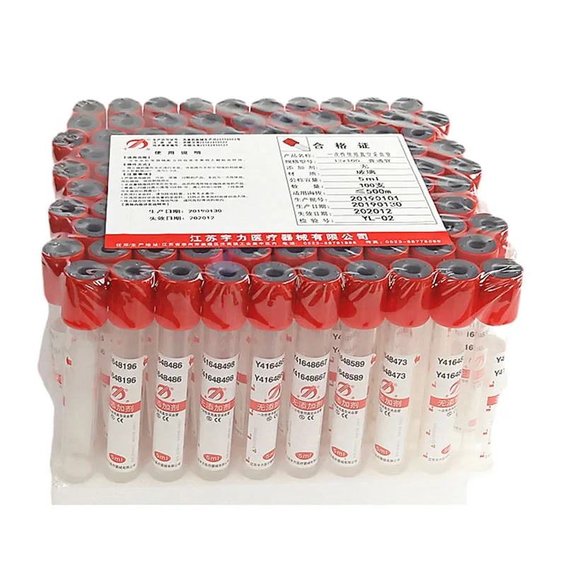 100pcs/lot 3ml 5ml 10ml Disposable Glass Vacuum No Anticoagulant Vacuum Blood Collection Tube Vacutainer