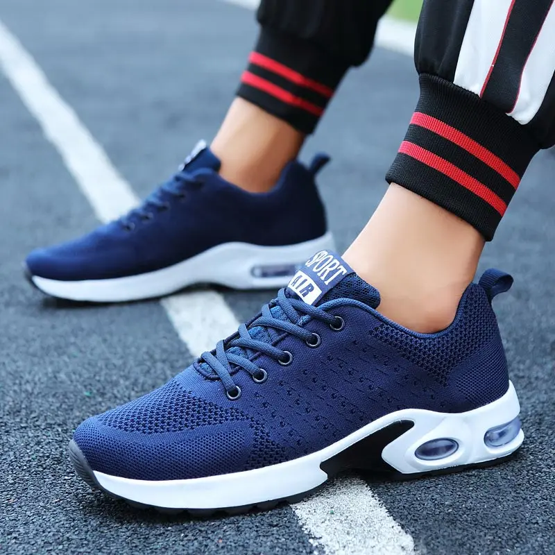 Summer Air Shoe Sport Shoes Male Sneakers Men Tennis Shoes Sports Male Running Shoes Mens Runners Blue Training Footwear E-290