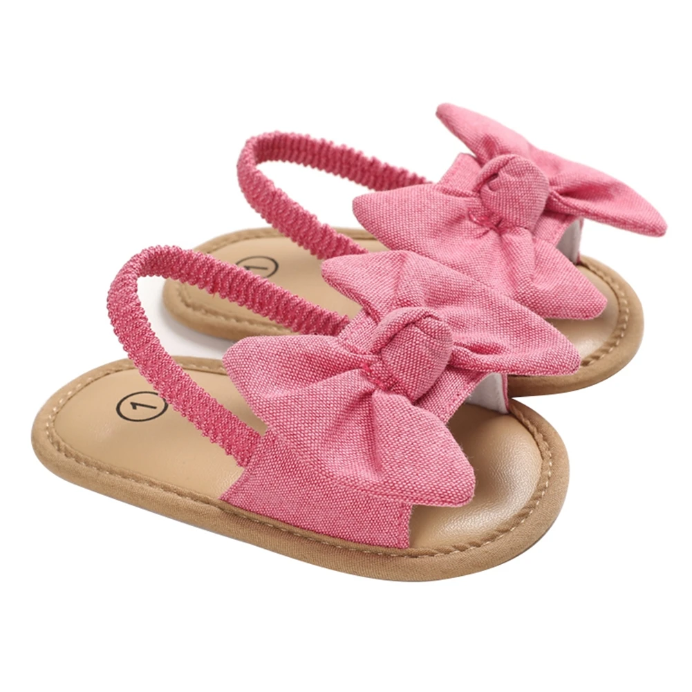 Sandalias de verano para niñas pequeñas, zapatos de princesa con lazo grande, informales, individuales