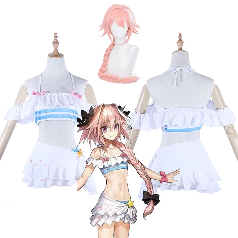 Fate Extella Link Astolfo Swimsuit Sexy Cosplay Costume Game FGO Cosplay Costume Swimwear Beach Swimsuit for Women