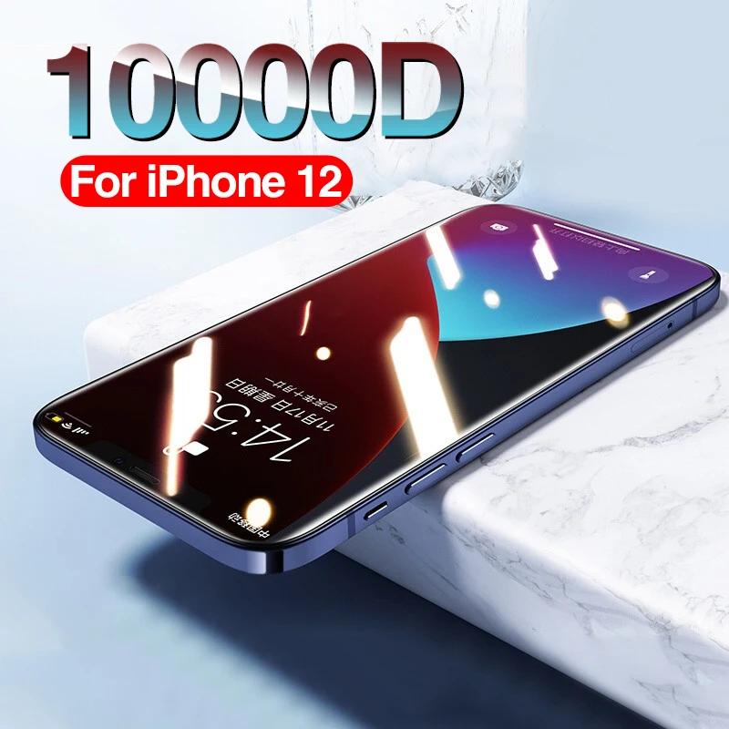 10000D Full Cover Tempered Glass For iPhone 12 mini Screen Protector For iPhone 12 Pro Max Screen Protector iPhone 12 Glass Film